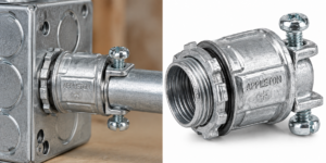 Gedimat Galvanized Steel Electrical Box Connector with Screw Clamp – Image 3