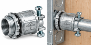 Gedimat Galvanized Steel Electrical Box Connector with Screw Clamp – Image 2